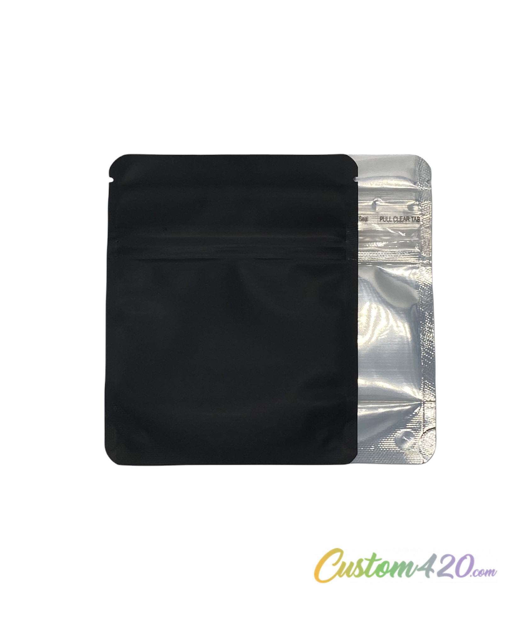 3.5g Mylar Bag- Black & Clear (128 Qty) - Custom 420 Supply - Custom  Cannabis Packaging