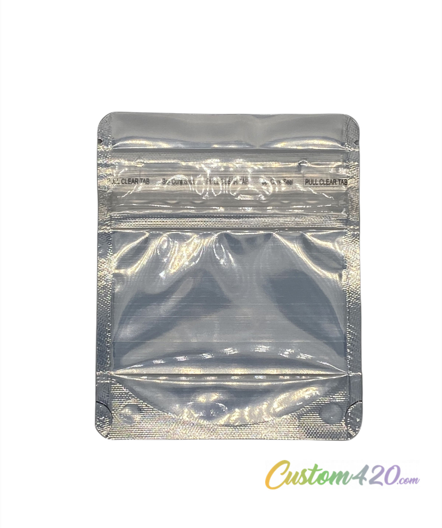 3.5g Mylar Bag- Black & Clear (128 Qty) - Custom420