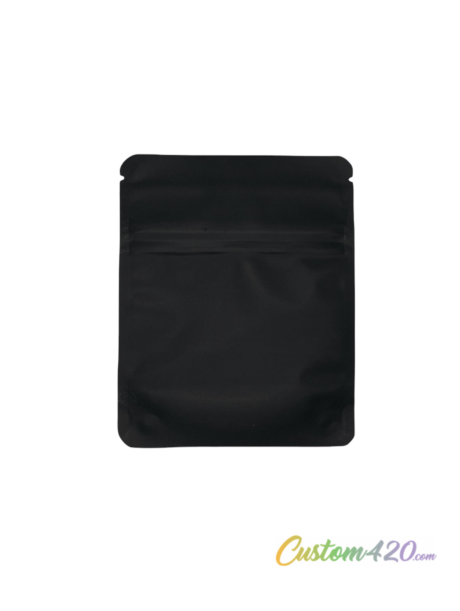 3.5g Mylar Bag- Opaque Black (128 Qty) - Custom 420 Supply
