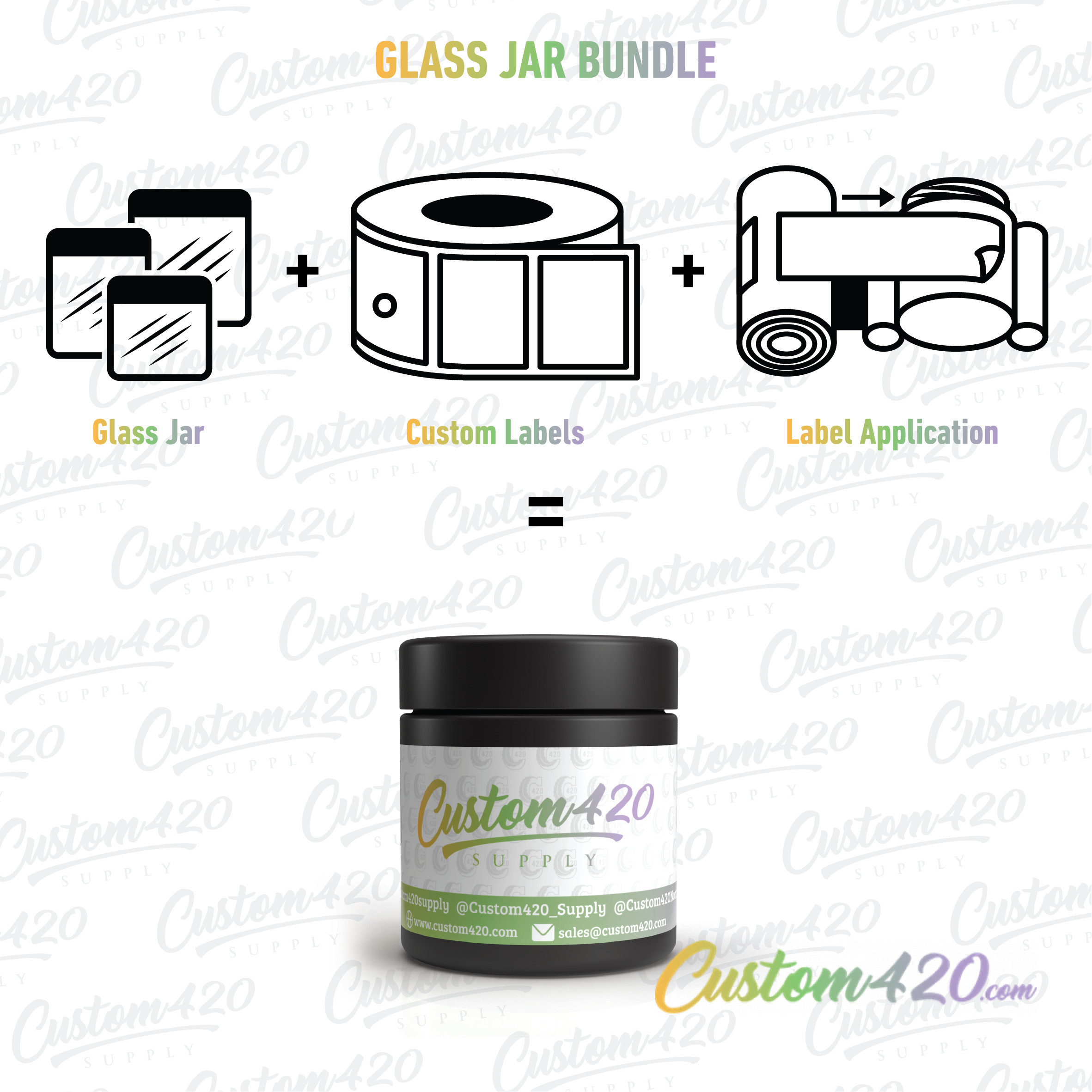 3oz V2 Glass Jar (120 Qty) - Custom 420 Supply - Custom Cannabis Packaging