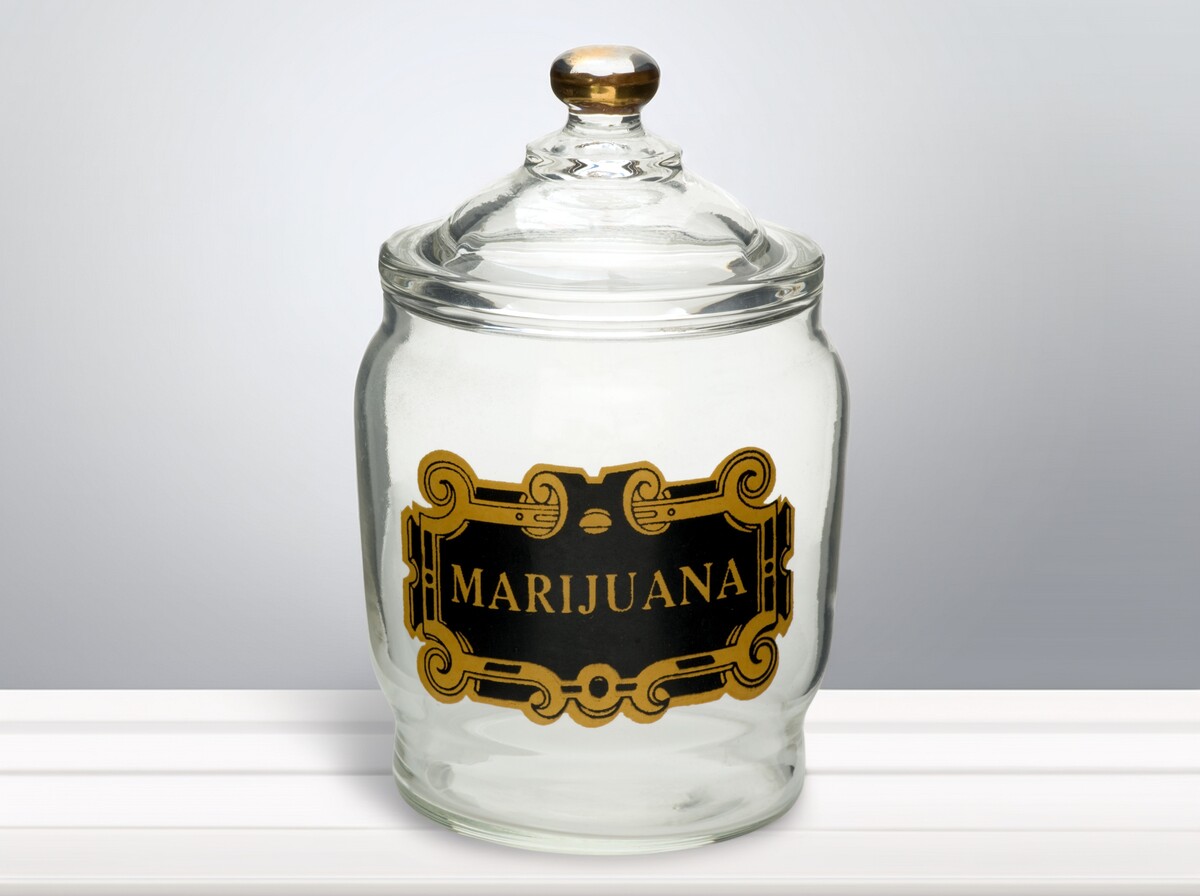Antique Marijuana Ad Jar